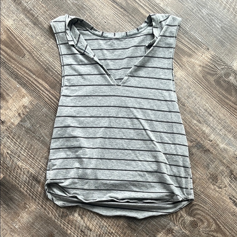 Gray Striped Sleeveless Top Lululemon